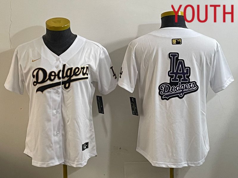 Youth Los Angeles Dodgers Blank White Game 2024 Nike MLB Jersey style 12057->youth mlb jersey->Youth Jersey
